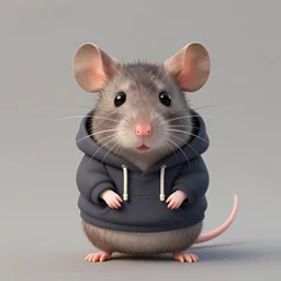 a full body shot of a cute rat wearing a hoodie looking into the camera, furry art, furaffinity, deviantart, symmetrical, highly detailed