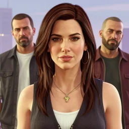 highly detailed portrait young sandra bullock in gta v, stephen bliss, unreal engine, fantasy art by greg rutkowski, loish, rhads, ferdinand knab, makoto shinkai and lois van baarle, ilya kuvshinov, rossdraws, tom bagshaw, global illumination, radiant light, detailed and intricate environment