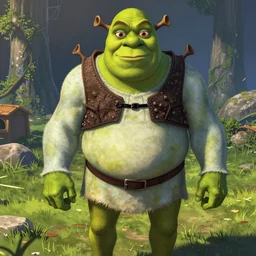 Shrek in a manga, style of junji ito