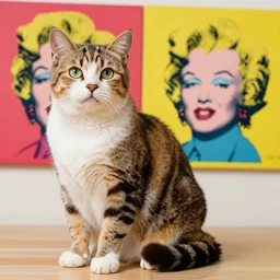 beautiful cat by andy warhol and charles schulz