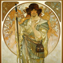 samurai, painting by gaston bussiere, craig mullins, greg rutkowski, alphonse mucha