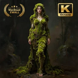 full body pose, hyperrealistic mixed media painting of a beautiful attractive moss woman, dim volumetric lighting, 8 k, octane beautifully detailed render, extremely hyper detailed, intricate, epic composition, cinematic lighting, masterpiece, trending on artstation, very very detailed, masterpiece, stunning, hdr, smooth, sharp focus, high resolution, award, winning photo, dslr, 5 0 mm