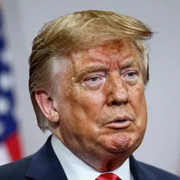 Donald Trump but his hair is shredded cheese