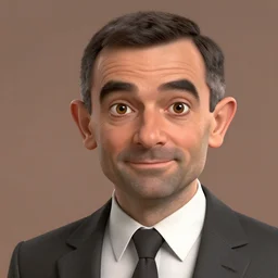 Mr Bean in a 3D Animated Mr. Bean film animated by Illumination, portrait, photograph, realistic, hyperrealistic, highly detailed, very detailed, extremely detailed, detailed, digital art, trending on artstation