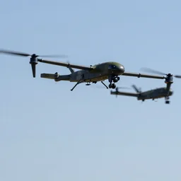 military heavy drone swarm, live footage