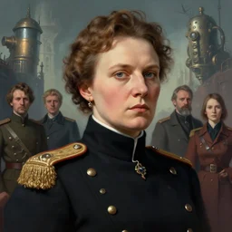 portrait of bolshevik revolutionary leader nadezhda konstantinovna krupskaya, colourised, face portrait, epic, tragic, military art, fantasy, dieselpunk, hd shot, digital portrait, beautiful, artstation, comic style, by artgerm, guy denning, jakub rozalski, magali villeneuve and charlie bowater