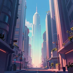 a beautiful and immaculate futuristic city. view from an alleyway. vaporwave ombre rendering. outrun style. trending on artstation. recommended for you behance. by chris moore. beeple colors.