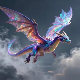 synapses. the flying dragon made of fantasy, holographic undertones, highly saturated colors, made of feathers mist and cloud, digital painting, hd, 2 k aesthetic, dramatic lighting, 4 k, 3 d octane render, provenance, detailed, trending on artstation