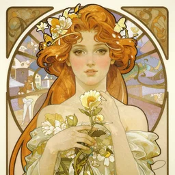 portrait of amber heard by alphonse mucha, ayami kojima, yoshitaka amano