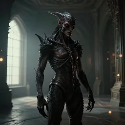 the portrait of dark soul's creature inside the room without doors and windows | interstellar movie by ridley scott with cinematogrophy of christopher doyle and art direction by hans giger, anamorphic bokeh and lens flares, 8 k, higly detailed masterpiece