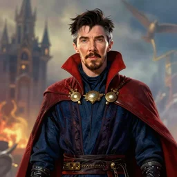 Daniel Radcliffe as Doctor Strange, in the art style of Thomas Kinkade