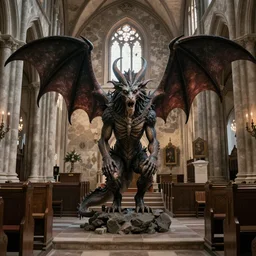demogorgon praying in a medieval church