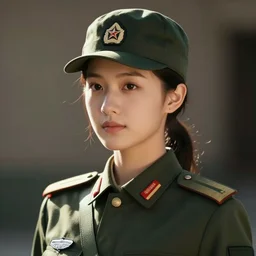 young lady in a military uniform