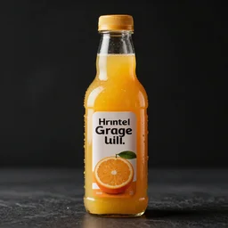 a studio photoshoot of an orange juice bottle,cinematic,realistic,hyperdetailed,ultradetail