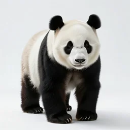 white giant panda, professional studio photo, full body, isolated on a pure white background, centered, entire subject in frame, sharp focus, soft studio lighting