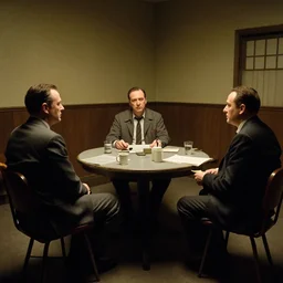 1 9 4 0 s interrogation room, film noir, set piece from the movie shadow of a doubt by alfred hitchcock,!! super detailed!!