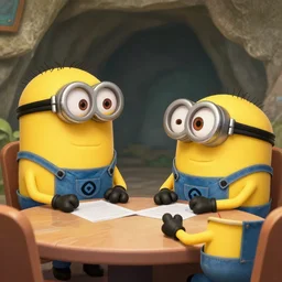 fred durst meets juggalo minion in a cave for important business meeting