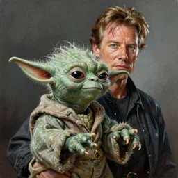 ultra realistic portrait painting oftommy lee jones as yoda, art by frank frazetta, 4 k, ultra realistic, highly detailed, epic lighting