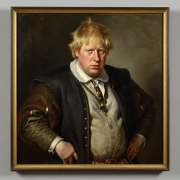 a detailed painting of boris johnson as a peasant in 1 2 th century england, exhibited in the british museum, oil on canvas, traditional art, painting