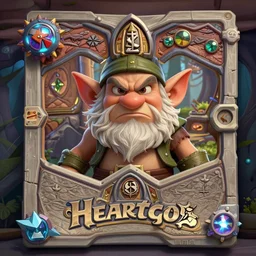 Symmetrical Hearthstone official professional art, with realistic beautiful body & face & eyes. Every following words is insanely important: A angry gnome in a forest. Completly coherent and well drawned physical every single body parts, ArtStation. Insanely well constitued human body = one unique head per character
