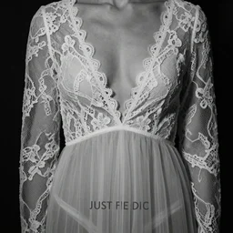 sheer dress with plunging neckline and lace sleeves. award-winning fashion photography. intimate and vulnerable lighting. JUST THE DRESS. THERE IS NO HUMAN IN THIS IMAGE. PHOTOGRAPHY OF THE CLOTHES ONLY 130mm bw fashion photography.
