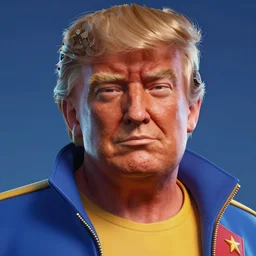 trump as a fortnite character, very detailed face