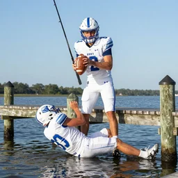 a promising college football quarterback injures himself while fishing on the bayou, falling off a fishing pier