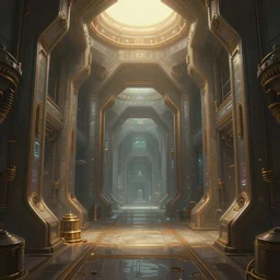 symmetric!! octane render, epic, steampunk passageway to another dimension, surreal, highly detailed, artstation, smooth,, smooth, sharp focus, illustration, warm top light ， concept art by raphael lacoste ， artgerm and john berkey, dream, digital painting, artstation, 8 k