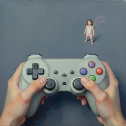 music as a video game, oil and acrylic on canvas, surrealism, high detail