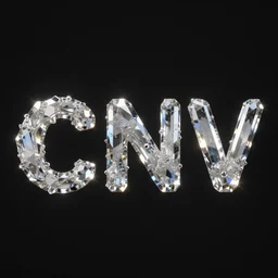 cnv title made of crystals