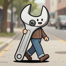 happy wrench going for a walk
