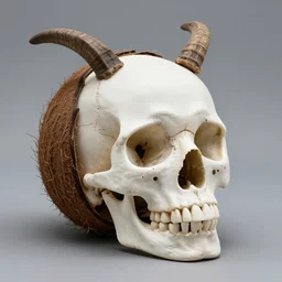 a skull made out of coconut, national geographic photo