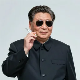 xi jinping wearing sunglasses and holding a cigarette by antonio mancini 1 8 7 4