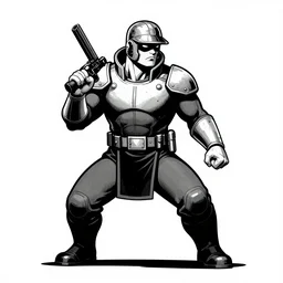 comic book spy hunter video game illustration black and white