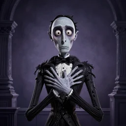 movie poster for edward spaghettihands, by tim burton