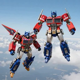 8k ultrarealistic dogfight in the sky between Starscream and Jetfire from Transformers