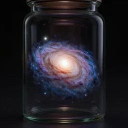 the detailed galaxy trapped in a jar, artstation, octane render, unreal engine, hd, 8 k, rembrandt lighting