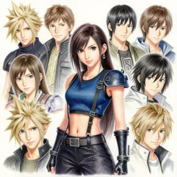 super epically depicted color pencil portrait art of tifa from final fantasy 7, by stephen bliss, greg rutkowski, loish, rhads, makoto shinkai and lois van baarle, ilya kuvshinov, rossdraws.