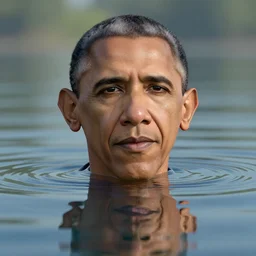 obama's face reflected in water, octane render, 3 d digital art by beeple, unreal engine 5, award winning, refraction, reflection