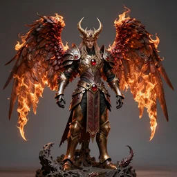 gothic fantasy character portrait, avian armor male warlock with burning angel wings, ultra realistic, wide angle, intricate details, ruby dragon artifacts, sharp focus, highly detailed by peter mohrbacher, hajime sorayama, wayne barlowe, boris vallejo, aaron horkey, gaston bussiere, craig mullins