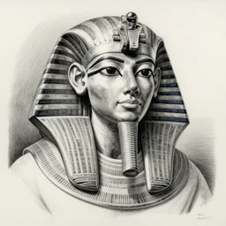 egyptian god pencil drawing by M.C. Escher