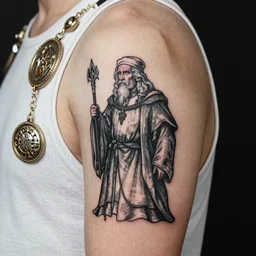 colonel sanders, sorcerer, lord of the rings, tattoo, decorated ornaments by carl spitzweg, ismail inceoglu, vdragan bibin, hans thoma, greg rutkowski, alexandros pyromallis, perfect face, fine details, realistic shaded