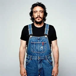 fidel castro wearing denim overalls designed by supreme, portrait, 3 5 mm film, by nan goldin