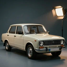 an old car Lada 1300, cinematic color grading , unreal engine, hyperrealistic, dynamic lighting, highly detailed, studio light