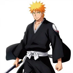 a warrior in the style of Bleach in the style of Naruto in the style of Dragon ball trending on artstation deviantart Pinterest detailed realistic High Resolution HD 8k