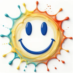 paint splash on smiley face