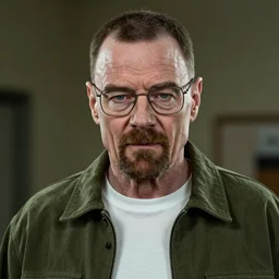 Live Action Still of Alex Jones dressed as and playing Walter White in Breaking Bad, real life, hyperrealistic, ultra realistic, realistic, highly detailed, epic, HD quality, 8k resolution, body and headshot, film still