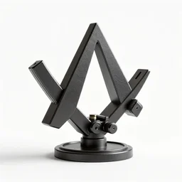 chrome sextant, clean 3d render, octane render, isolated on a pure white background, centered, entire object in frame, sharp focus, soft studio lighting