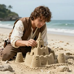 Anakin Skywalker making a sandcastle