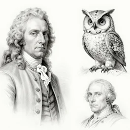 Jean-Baptiste Monge and Alex Ross a artwork of leonardo da vinci sketches of steampunk owl